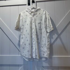 Urban Pipeline White and Blue Shark Patterned Shirt